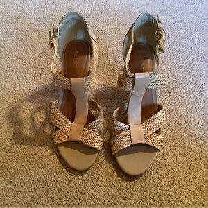 Leather Heeled Sandals - Fits size 8.5